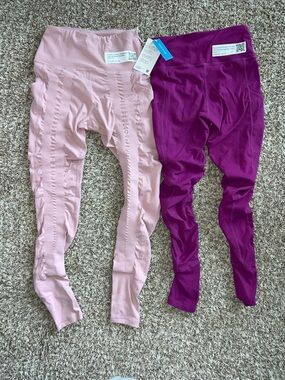NWT! Sweetflexx {Pink & Purple} Hi Rise Resistance Band Leggings - size 2